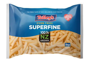 Talleys Superfine Fries 1Kg Mockup Bag